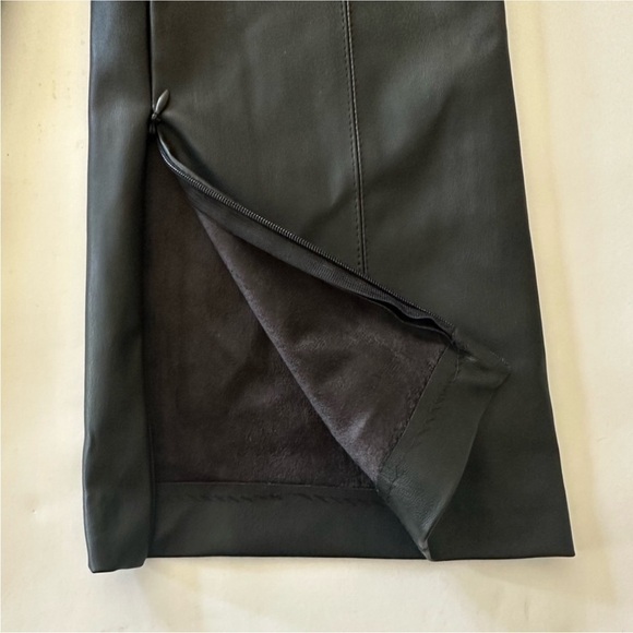 Zara High Rise Vegan Faux Leather Trouser Pants, Black, Size XS - Picture 7 of 10